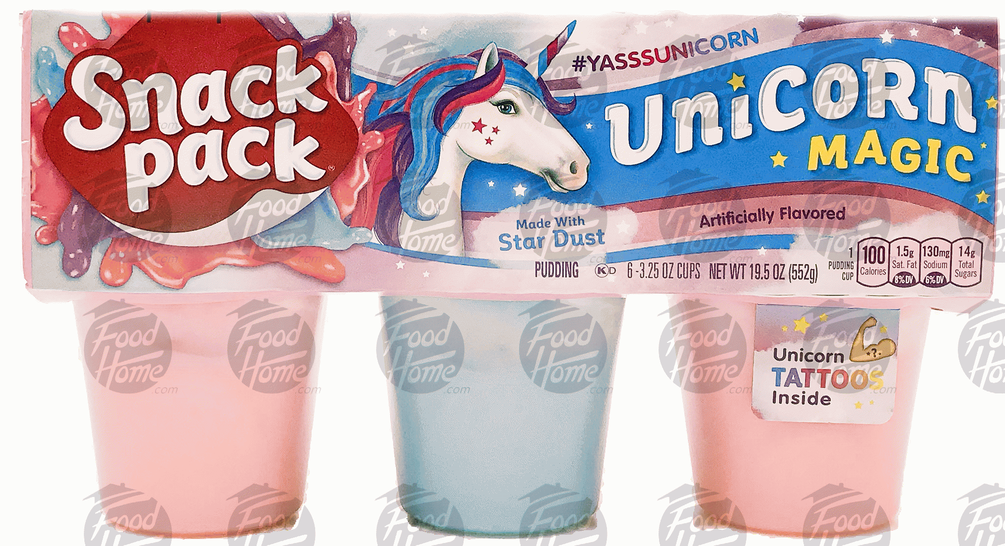 Snack Pack  unicorn magic snack pack pudding cups, 6 pk. Full-Size Picture